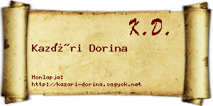 Kazári Dorina névjegykártya